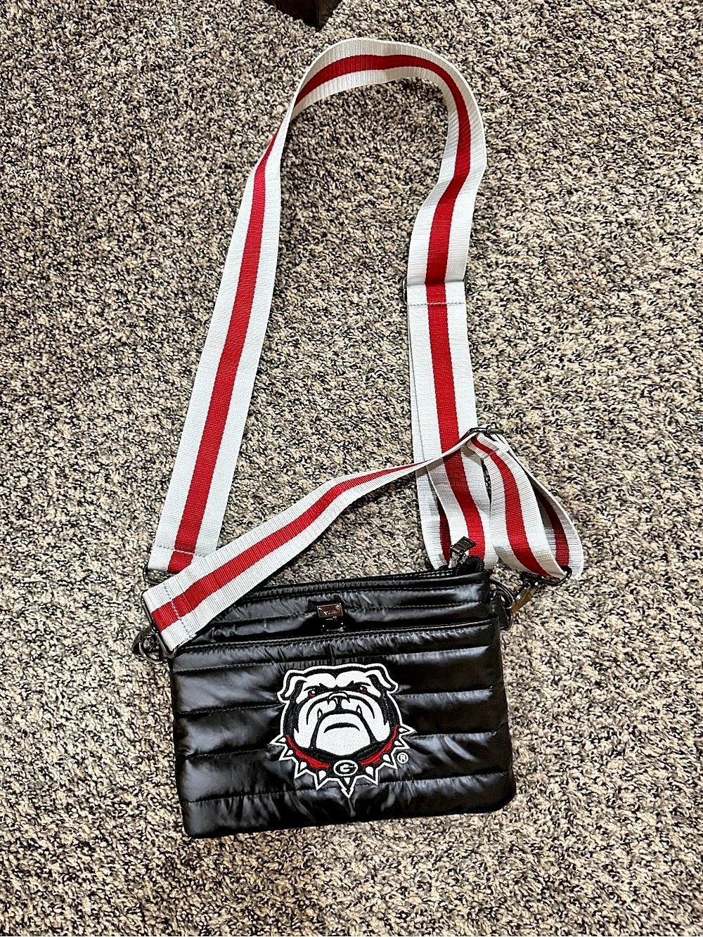 ThinkRoyln Black & Red Bulldog Crossbody Bag Like New